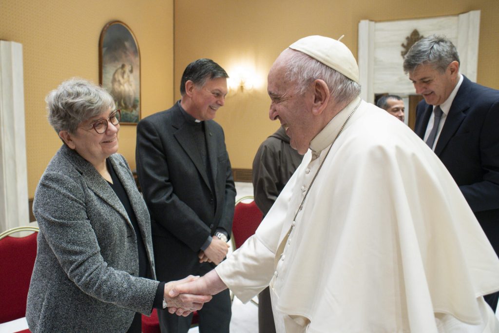 image of Sister Susan Wood and Pope Francis