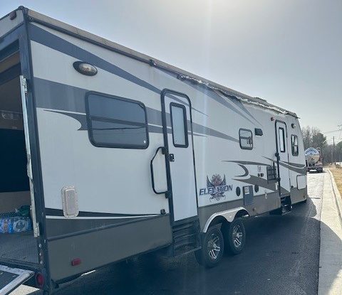 image of a "toyhauler" recreation vehicle